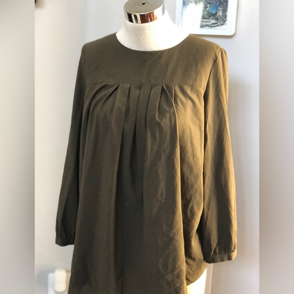 Sheer Back Button Top - Picture 1 of 6